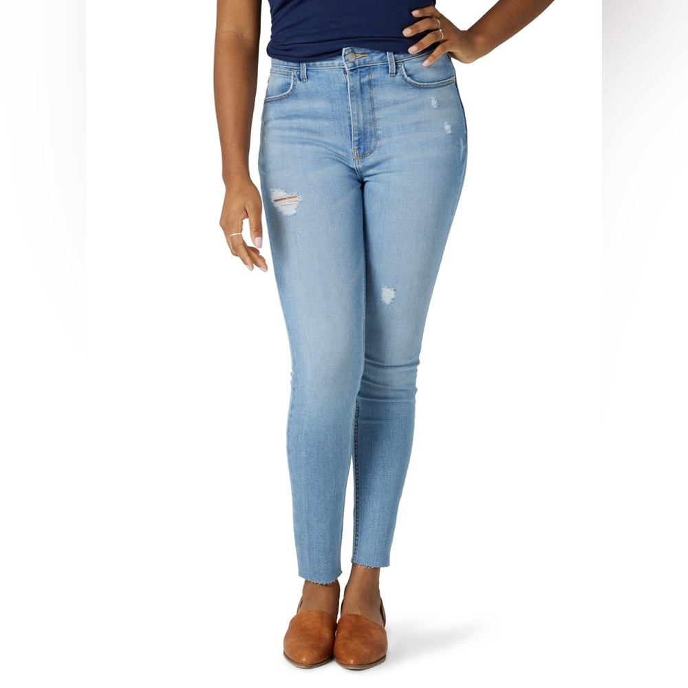 Wrangler Light Blue Distressed Skinny Jeans